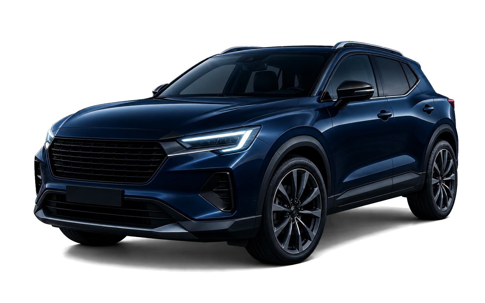 SUV moderno protegido pelo rastreamento veicular